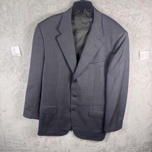 Corneliani Blazer Mens 52L(EU) 42L Gray Check Super 120s Wool Made Italy Coat